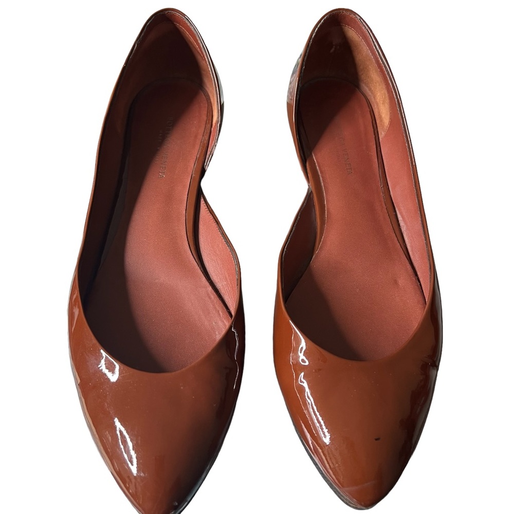 Bottega Veneta‎ Patent Leather D’Orsay Flats.